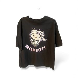 Hello Kitty Black Tee with Pastel Accents - Size XL - Brand New